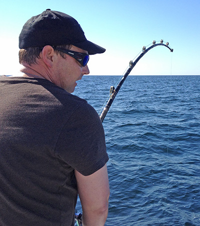 fighting a bluefin tuna